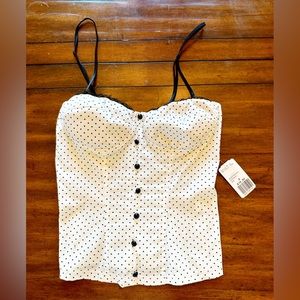 NWT Black & White corset top with spaghetti strap